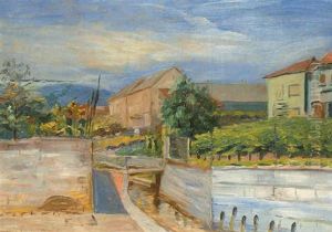 Hauser Und Sommergarten Am Bach (edenkoben?) by August Croissant