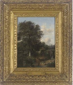 A Wooded Landscape With An Oak by John Crome the Elder
