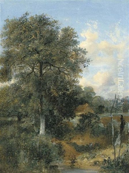 A Wooded Landscape With An Oak - view 1