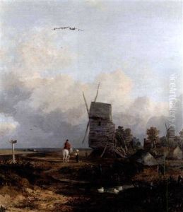 Figures By A Windmill by John Crome the Elder