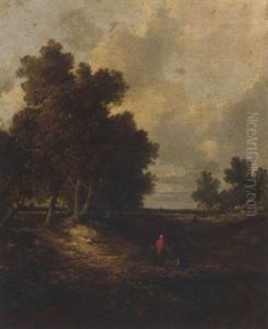 A Wooded Landscape With Faggot Gatherers by John Crome the Elder