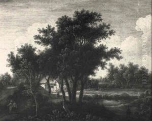 Bewaldete Landschaft Mit Bauernhaus by John Crome the Elder