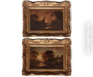 Moonlit Landscapes (a Pair) by John Berney Crome