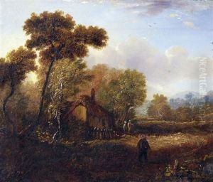 Figures Before A Cottage by John Berney Crome