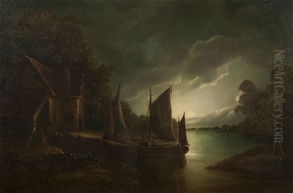Moonlit Riverscape - view 1