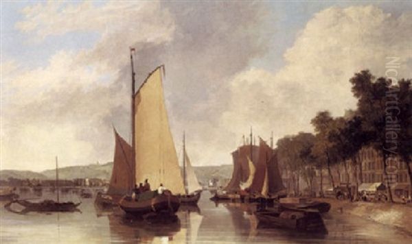 A View Of Rouen Looking From The Base Of Mount St. Catherine Towards The Bridge Of Boats - view 1