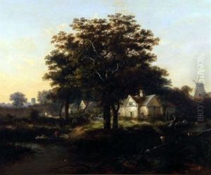Wooded River Scene By The Waveney, Suffolk