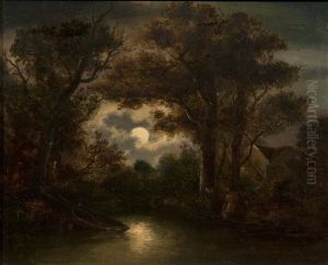 Moonlit River Scene Moonlit River Scene