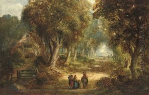 Travellers On A Wooded Lane