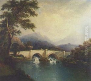 Angler Before A Bridge