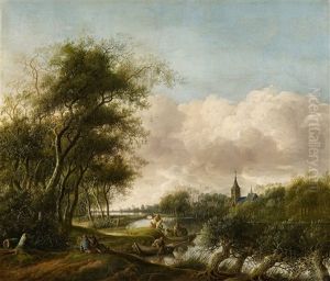 River Landscape With Fishermen River Landscape With Fishermen