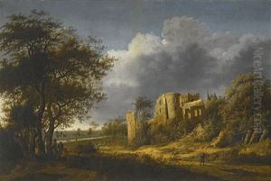 A Landscape With The Ruined Castle Of Egmond by Anthony Jansz van der Croos