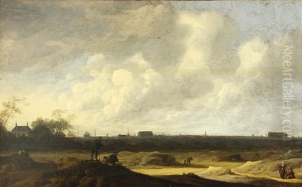 An Extensive Landscape With Figures, With A View Thought To Be Of Leiden In The Distance - view 1