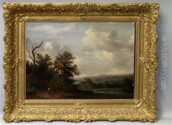 Figures Gathered In A Woodland Landscape - view 1