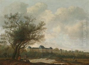 Landschaft Mit Huis Ter Nieuwburch Bei Rijswijk by Anthony Jansz van der Croos