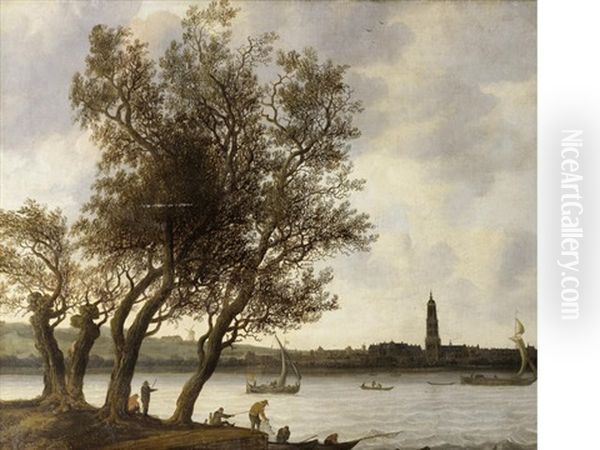 View Of Rhenen From The South Bank Of The Nederrijn - view 1