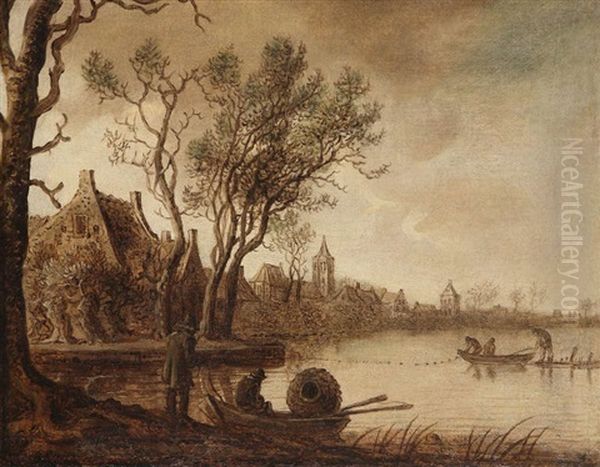 Paysage De Riviere En Hollande - view 1