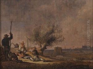 Paysans Au Repos Apres Les Foins by Anthony Jansz van der Croos
