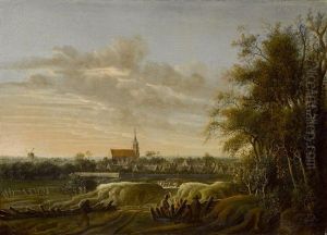Weite Landschaft Mit Dorfkirche Und Muhle Weite Landschaft Mit Dorfkirche Und Muhle