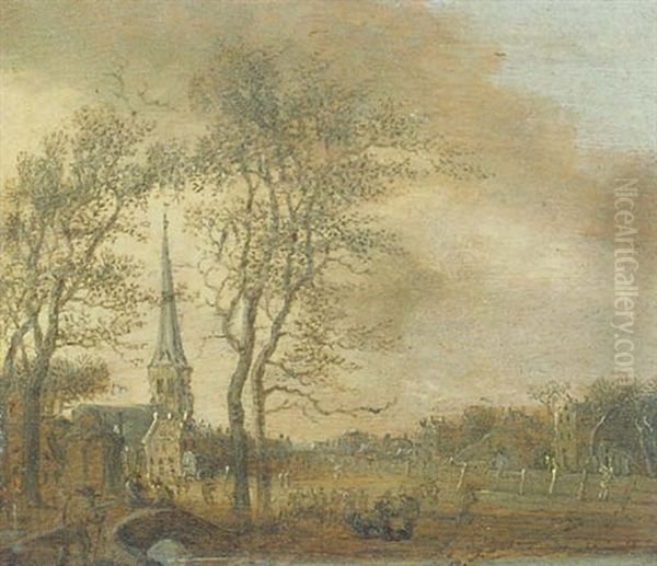 A Village Landscape With The Church At Voorburg - view 1
