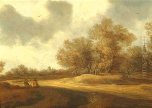 Landschaft Mit Einem Pferdefuhrwerk Landschaft Mit Einem Pferdefuhrwerk