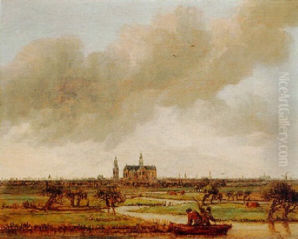 A View Of Haarlem Seen From The Polders - view 1
