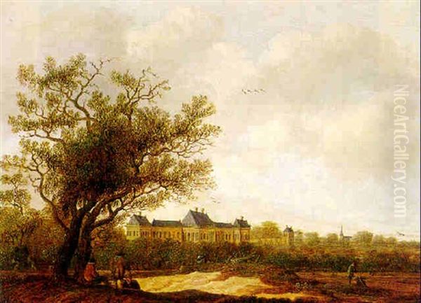 Extensive Landscape With Figures, Rijswijk Castle Beyond - view 1