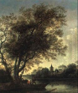 Hollandische Fluslandschaft Mit Fischern by Anthony Jansz van der Croos