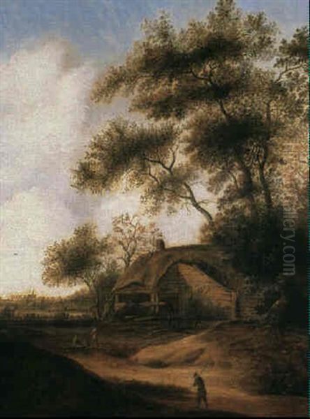 Landskap Med Byggnad Och Figurer - view 1