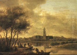 A View Of Rhenen Seen From The South Bank Of The Nederrijn A View Of Rhenen Seen From The South Bank Of The Nederrijn