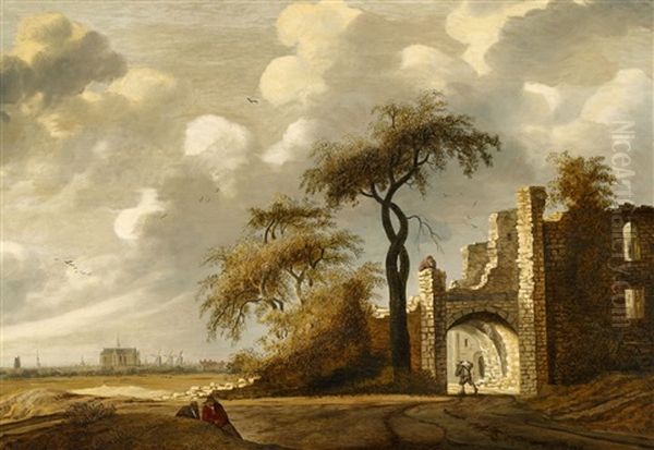 Ruins Of Castel Brederode With A View Of Haarlem - view 1