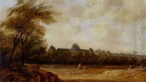 Landschaft Mit Figurenstaffage, Im Hintergrund Schloss Rijswijk by Jacob Van Der Croos