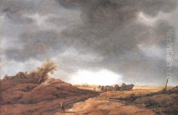 Dune Landscape With A Peasant And His Dog - view 1