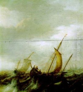 Fischerboote Auf Bewegter See by Pieter Van Der Croos
