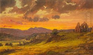 Ruins At Sunset by Jasper Francis Cropsey