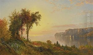 The Hudson (scene On The Hudson; On The Hudson) by Jasper Francis Cropsey