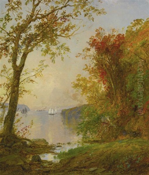 Boating On The Hudson (sailboat Near Hook Mountain) - view 1