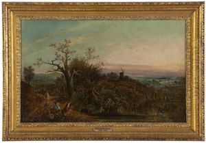 Figures In A Tonal Landscape by Jasper Francis Cropsey