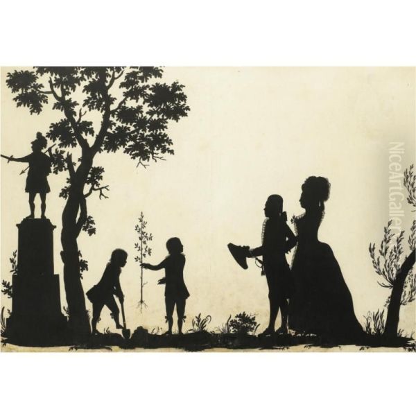 A Silhouette Of Grand Duke Pavel Petrovich (later Paul I) And Maria Fedorovna At Pavlovsk With Their Sons, Konstantin And Alexander - view 1