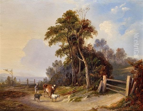 Amerikanische Landschaft Mit Hirten (hudson Valley?) - view 1