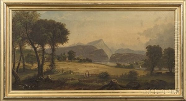 Pastoral Landscape With Mountain And River View - view 1