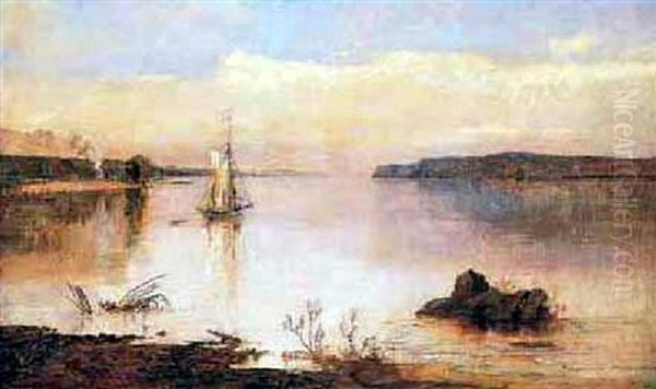 View Of Hook Mountain From Ossining Cove On The Hudson River - view 1