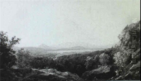 Cattle Grazing In An Autumn Landscape/a White Mountain Scene - view 1