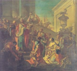 The Family Of Darius Before Alexander by Giovanni Battista Crosato