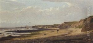Coast Scene At Ryhope, Seaham Harbour In The Distance by William Crosby