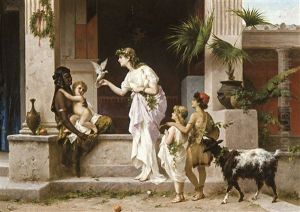 Scene Dans L'ancienne Ville De Pompei by Luigi Crosio