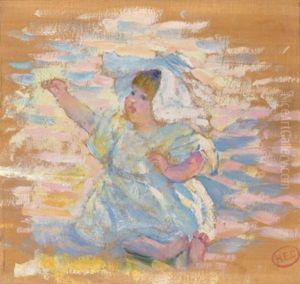 Etude Pour "mere Jouant Avec Son Enfant by Henri-Edmond Cross
