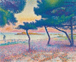 La Plage De Saint-clair by Henri-Edmond Cross