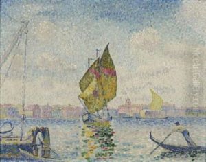 Barques A Voiles Sur La Giudecca Ou Venise, Marine by Henri-Edmond Cross