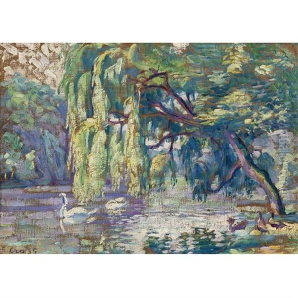 Famille De Cygnes (le Bois De Boulogne) - view 1